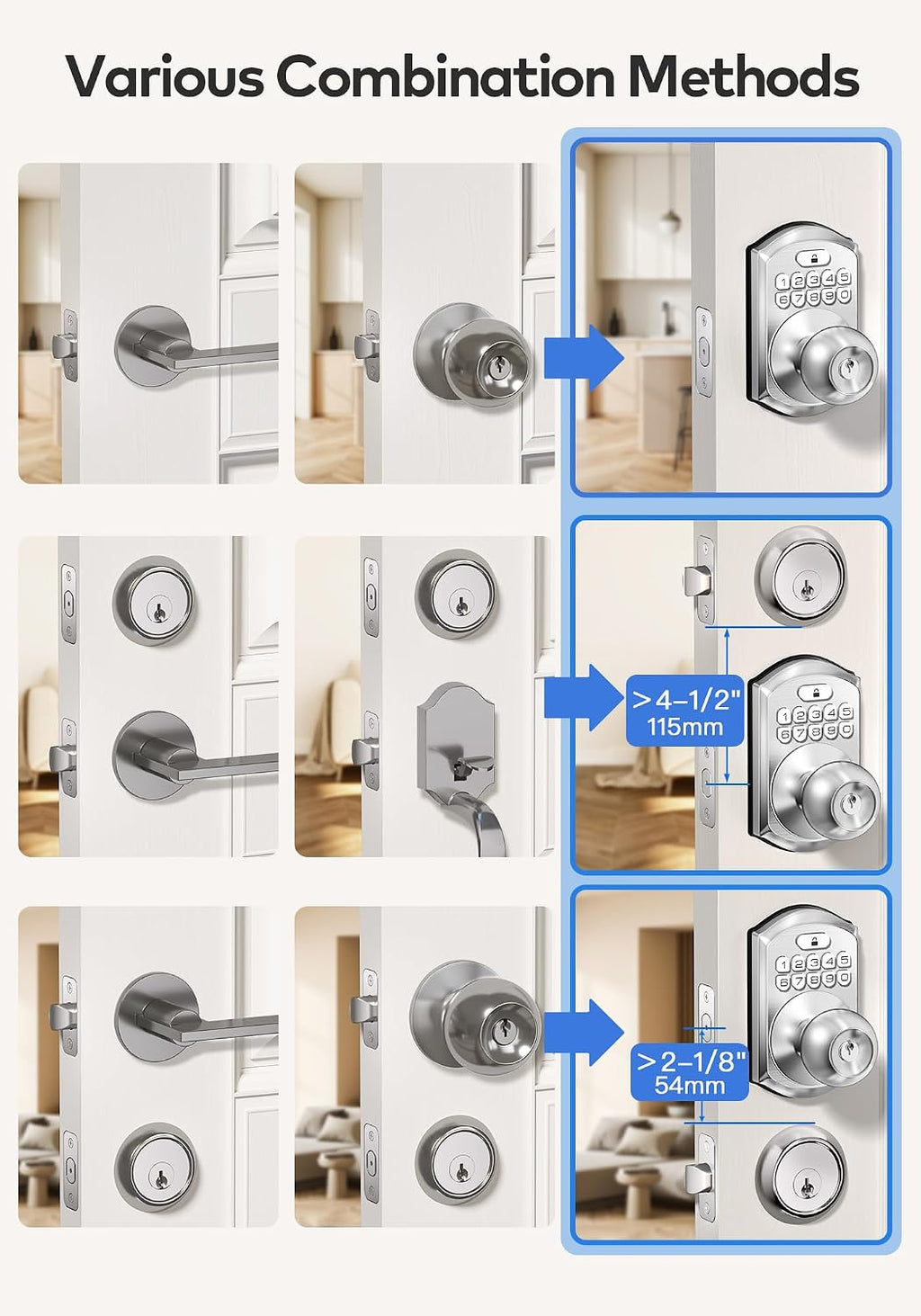 Keypad Door Knob Lock, Keyless Entry Door Handle