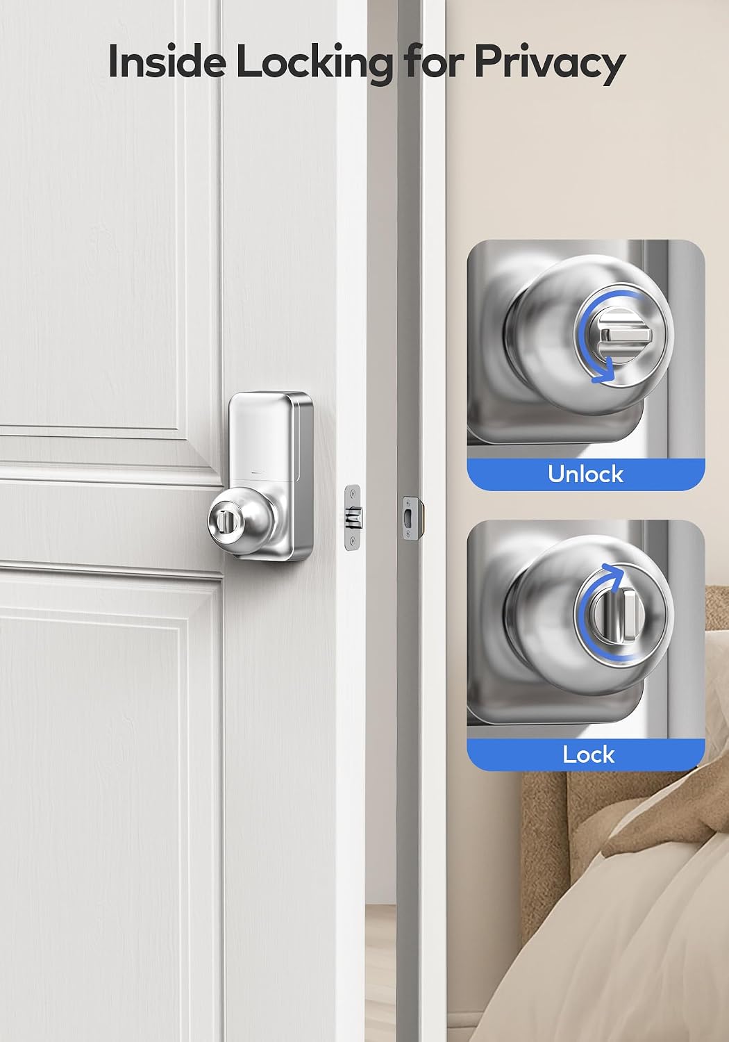 Keypad Door Knob Lock, Keyless Entry Door Handle