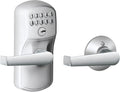 Electronic Keypad Lock, Lever Handle, Plymouth Trim, Satin Chrome