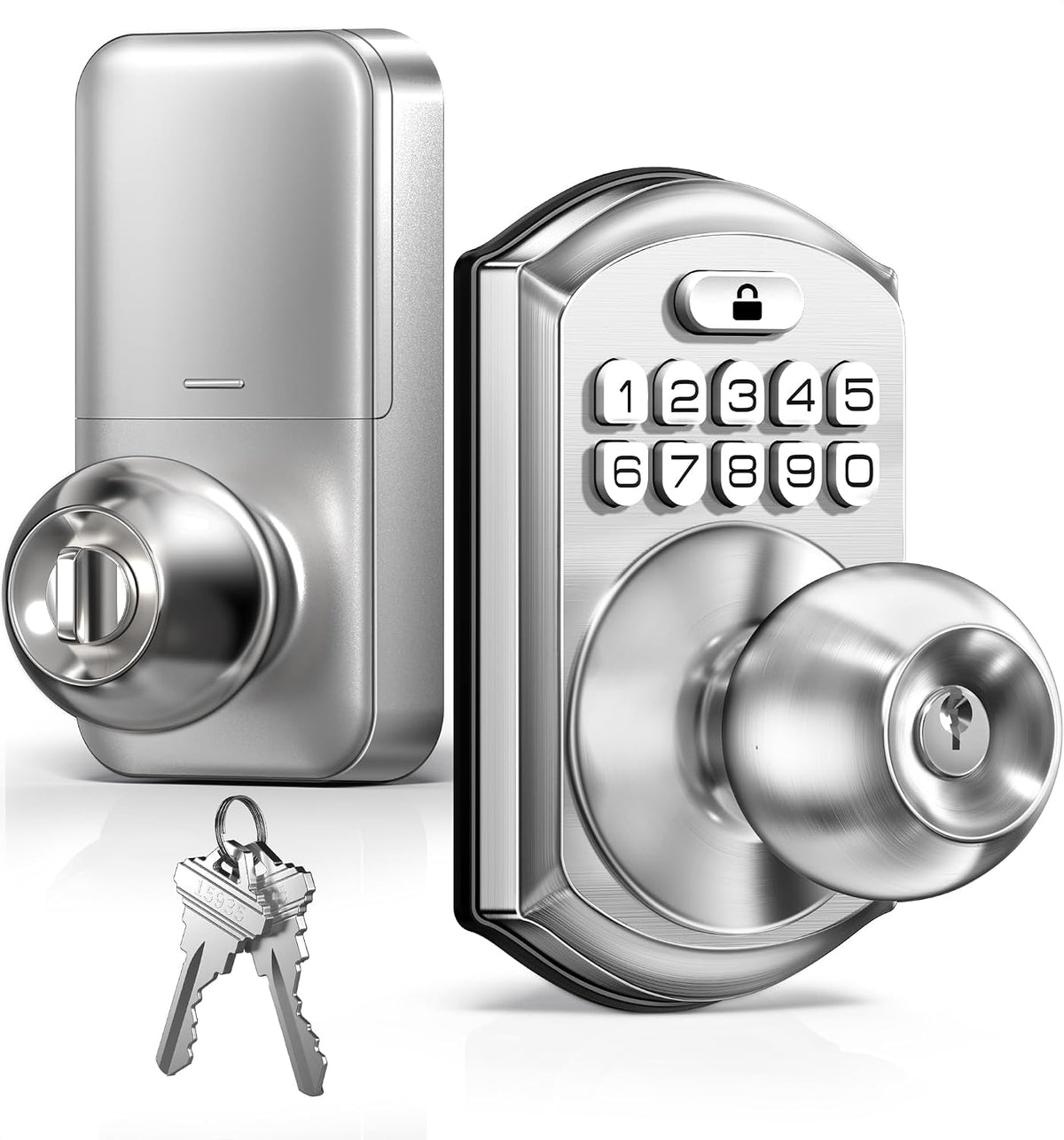 Keypad Door Knob Lock, Keyless Entry Door Handle