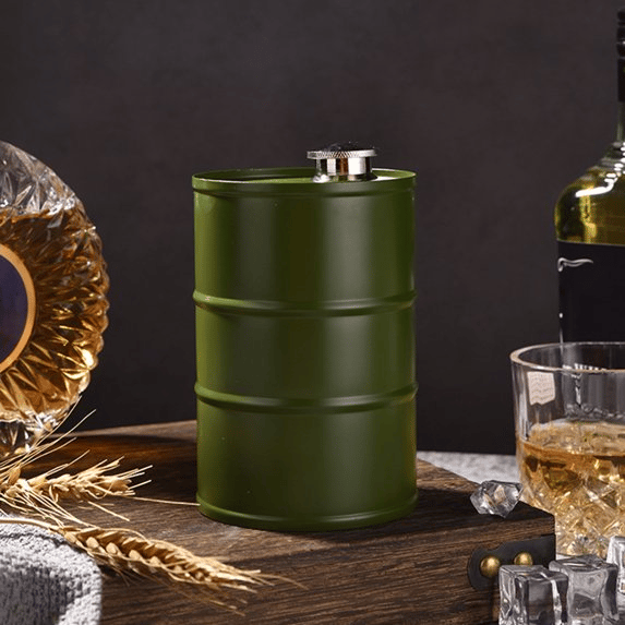 350ml/750ml Oil Drum Anti-rust Leak-proof No Odor Portable Wine Storage🛢Food Grade Camping Whisky Flagon Wine Jug Camping Supplies[liquor is not included]