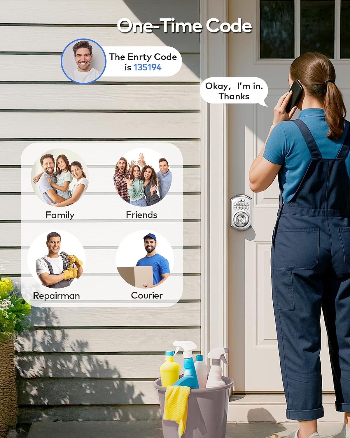 Keypad Door Knob Lock, Keyless Entry Door Handle