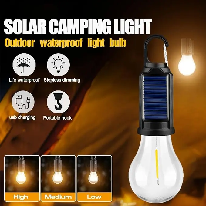 💡Rechargeable Solar LED Light Bulbs with Waterproof Clip Hook💡
