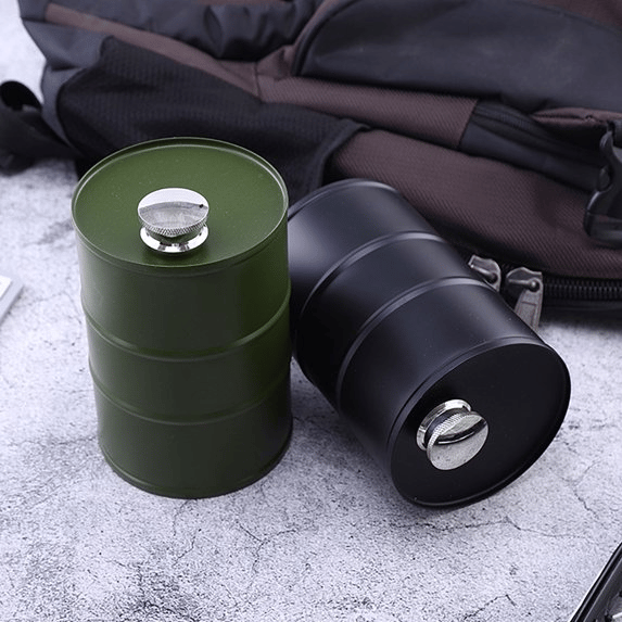350ml/750ml Oil Drum Anti-rust Leak-proof No Odor Portable Wine Storage🛢Food Grade Camping Whisky Flagon Wine Jug Camping Supplies[liquor is not included]
